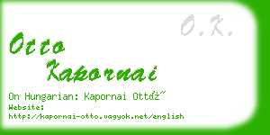 otto kapornai business card